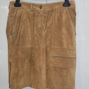 Vintage Danier Tan Suede Cargo Skirt Size 4